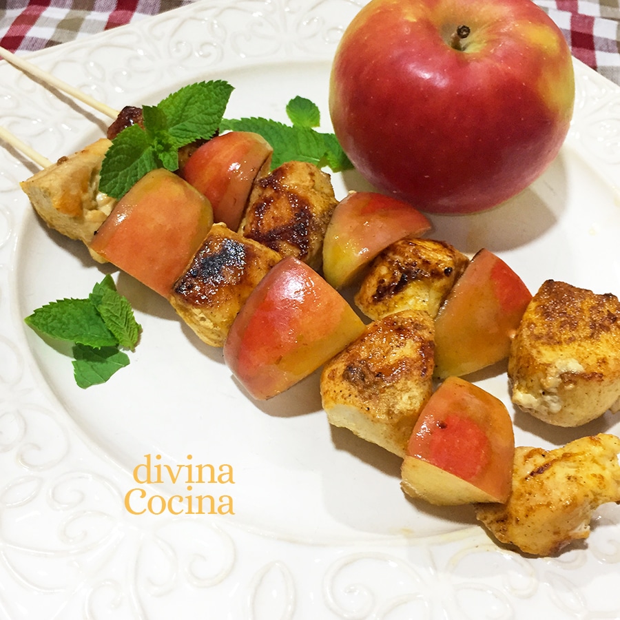 Receta De Brochetas De Pollo Y Manzana Al Curry Divina Cocina