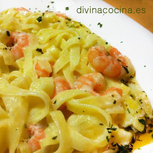 Fetuccini con gambas 1