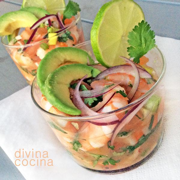 Ceviche de langostinos sencillo 1