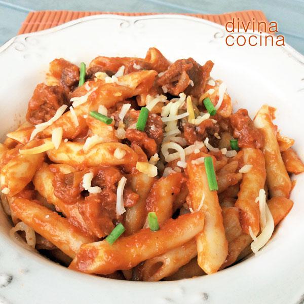 Macarrones con chorizo - Receta de DIVINA COCINA