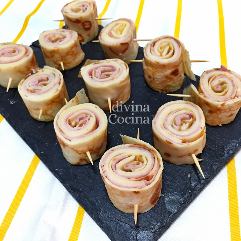 Rollitos de Crepes de Jamón y Queso 1