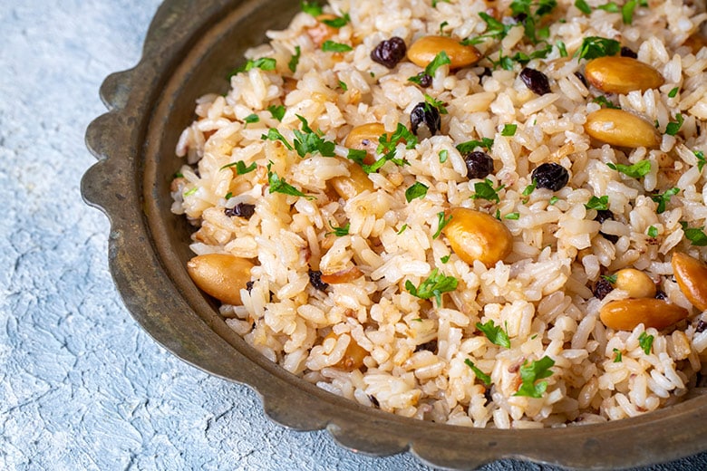 arroz pilaf con frutos secos
