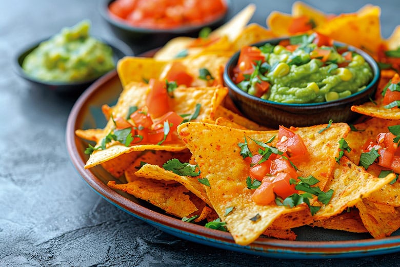 salsas para nachos guacamole y pico de gallo