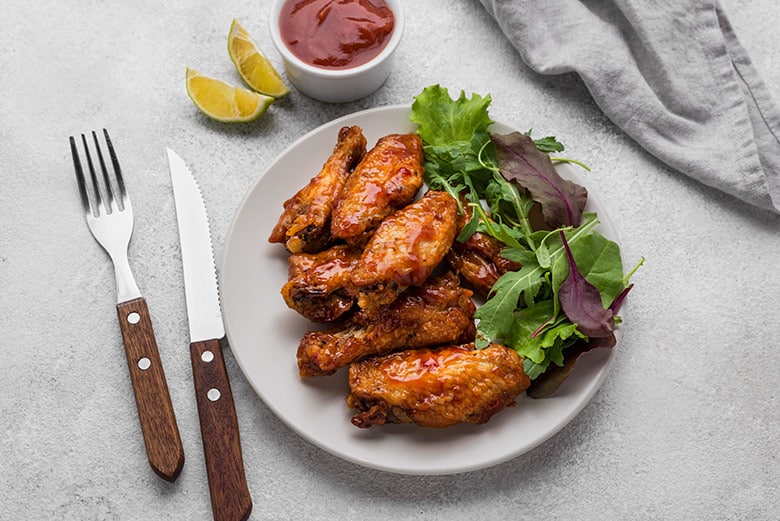 alitas de pollo en freidora de aire