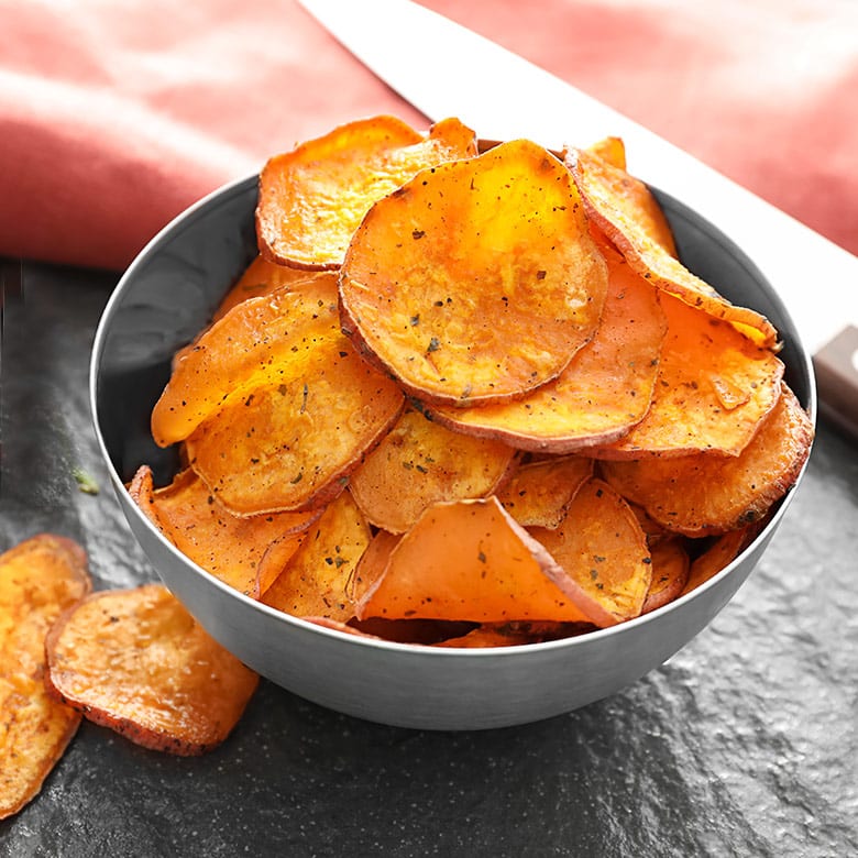 chips de boniato en freidora de aire