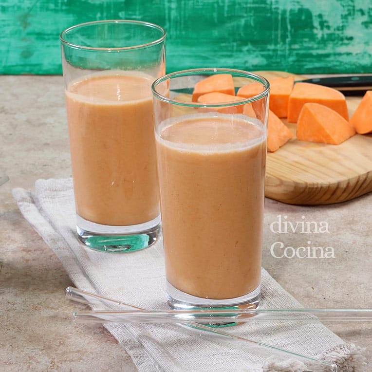 batido de boniato con frutas y yogur