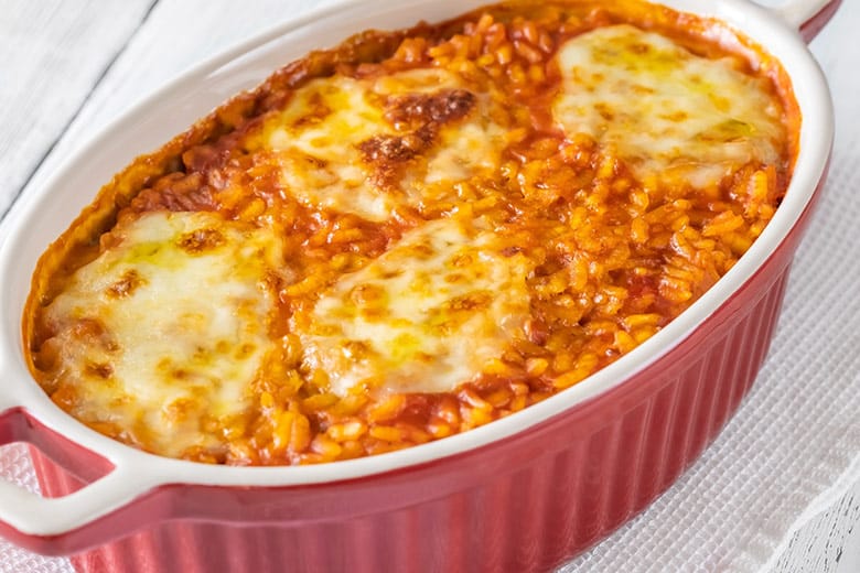 risotto de tomate con mozzarella