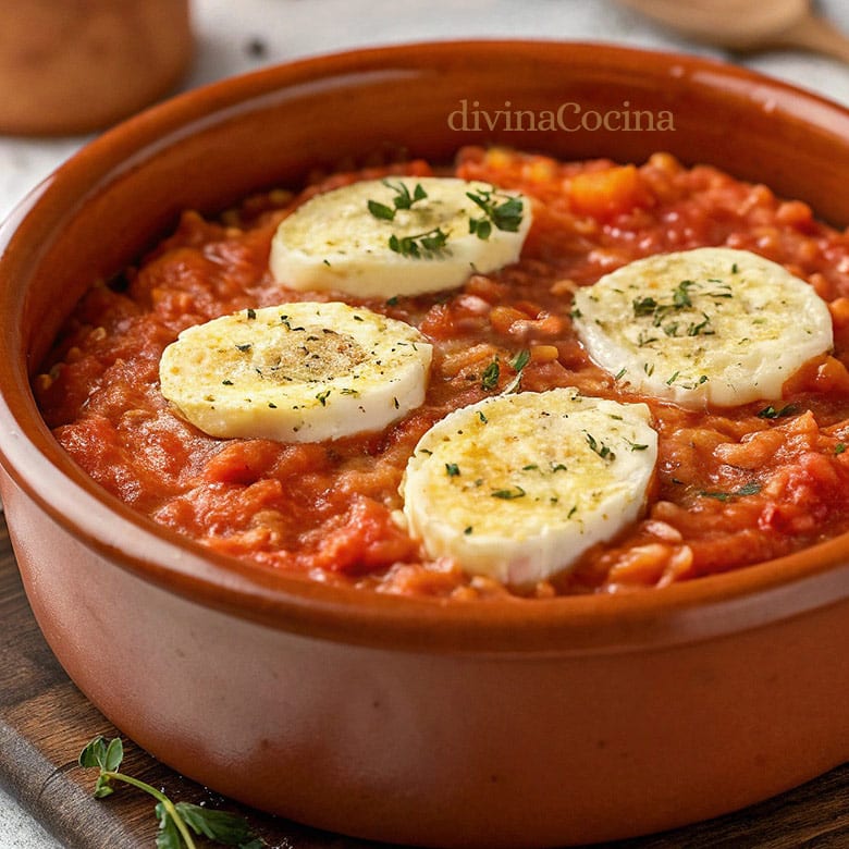 risotto de tomate con mozzarella