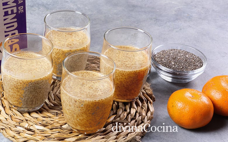 pudin de mandarina con chia