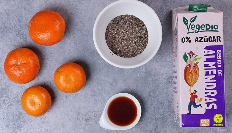 pudin de mandarina y chia ingredientes