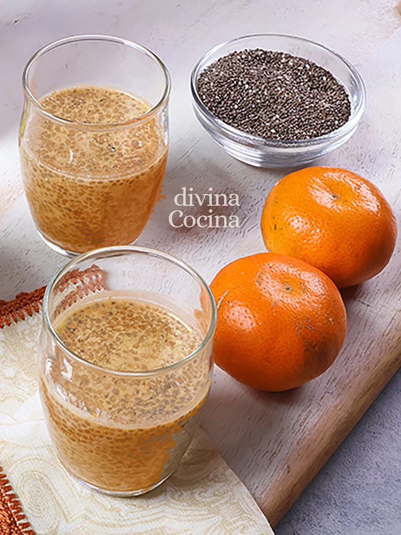 pudin de mandarina con chia