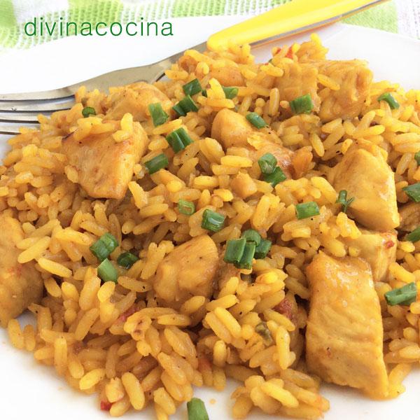 Arroz con pollo al curry - Receta de DIVINA COCINA