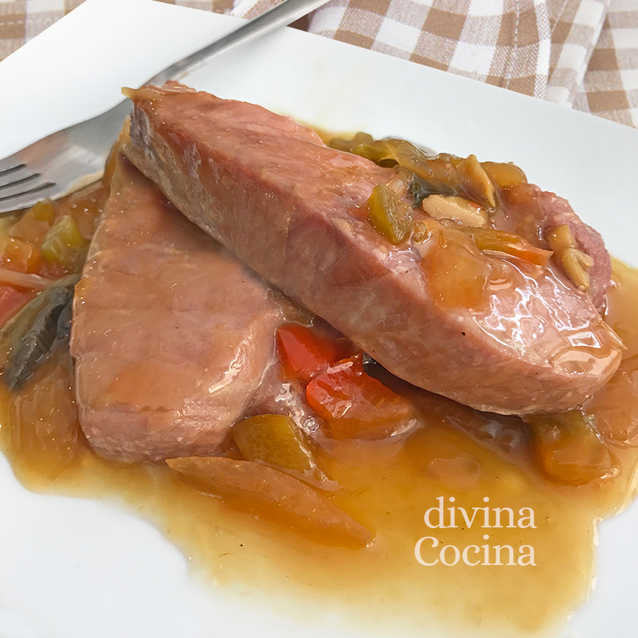 Atún en salsa con verduras - Receta de DIVINA COCINA