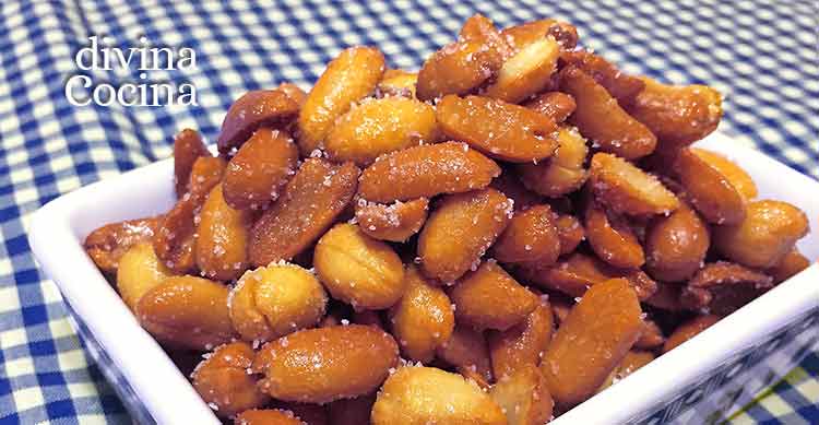 Cacahuetes fritos con miel - Receta de DIVINA COCINA