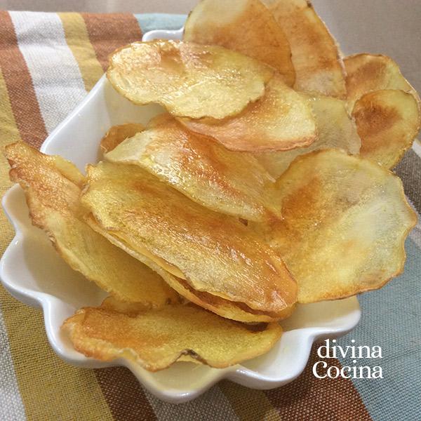 Patatas chips en el microondas - Receta de DIVINA COCINA