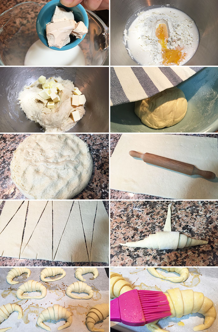 Croissants de masa brioche - Receta de DIVINA COCINA