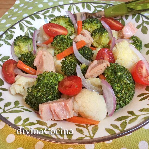 Ensalada de brócoli y coliflor - Receta de DIVINA COCINA
