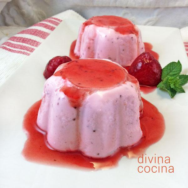 Flan de fresas con nata - Receta de DIVINA COCINA