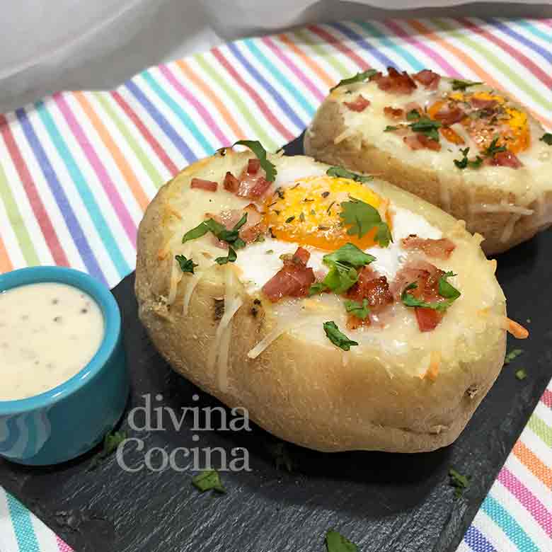 Patatas rellenas de Huevo - Receta de DIVINA COCINA