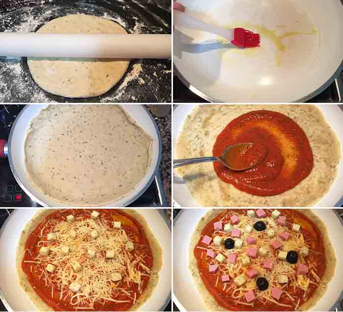 Pizza sin horno a la sartén - Receta de DIVINA COCINA