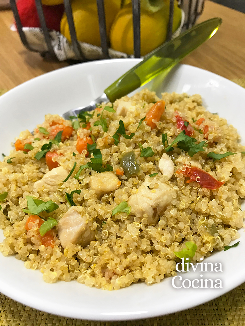Quinoa con pollo y verduras - Receta de DIVINA COCINA